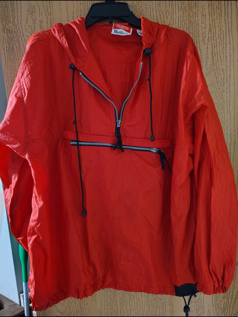 Marlboro Red Hooded Pullover Windbreaker